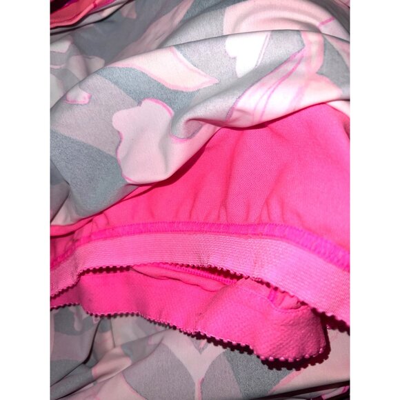 Pink Floral Racerback Tankini Swim Top With Mesh Detail & Built-In Bra - Picture 3 of 4